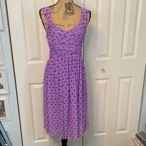 Chadwicks Purple Smocked Strap Midi Dress